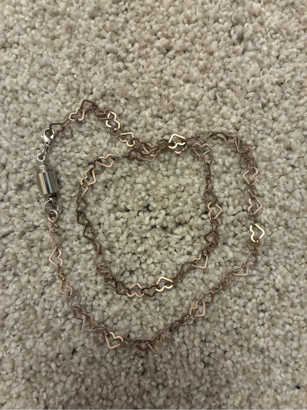 Vintage Milor Sterling Silver Necklace Heart Link Chain Italy 16" 6mm 7.2g Y2K